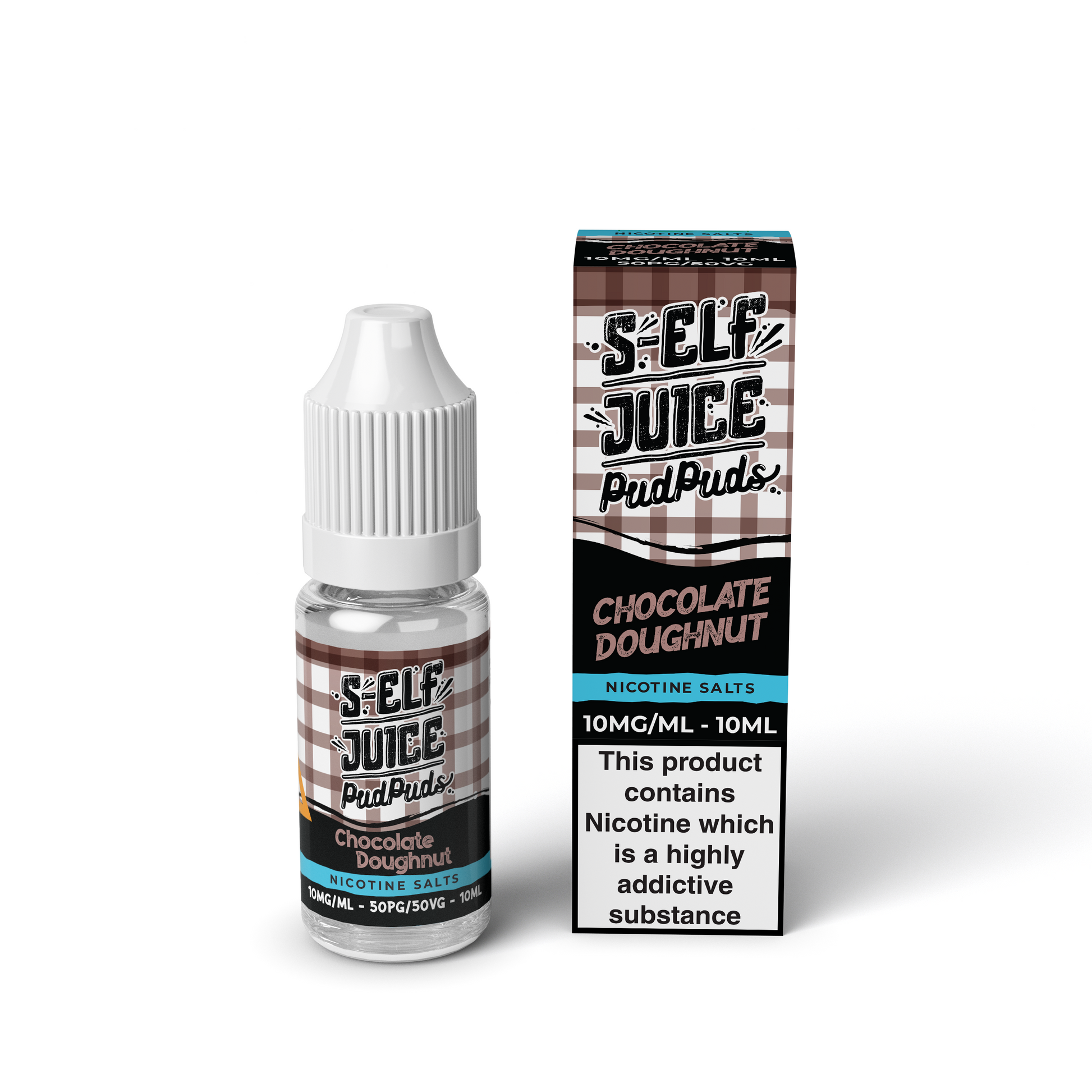 Chocolate Doughnut 10ml Pack Nicotine Salt Vape E-Liquid UK S-Elf Juice Pud Puds