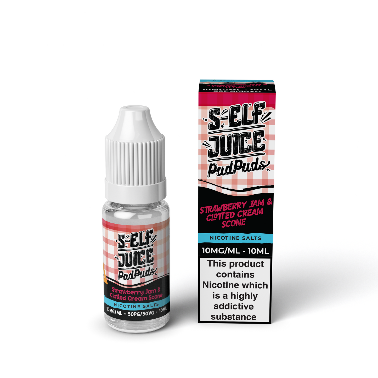 Strawberry Jam & Clotted Cream Scone 10ml Pack Nicotine Salt Vape E-Liquid UK S-Elf Juice Pud Puds