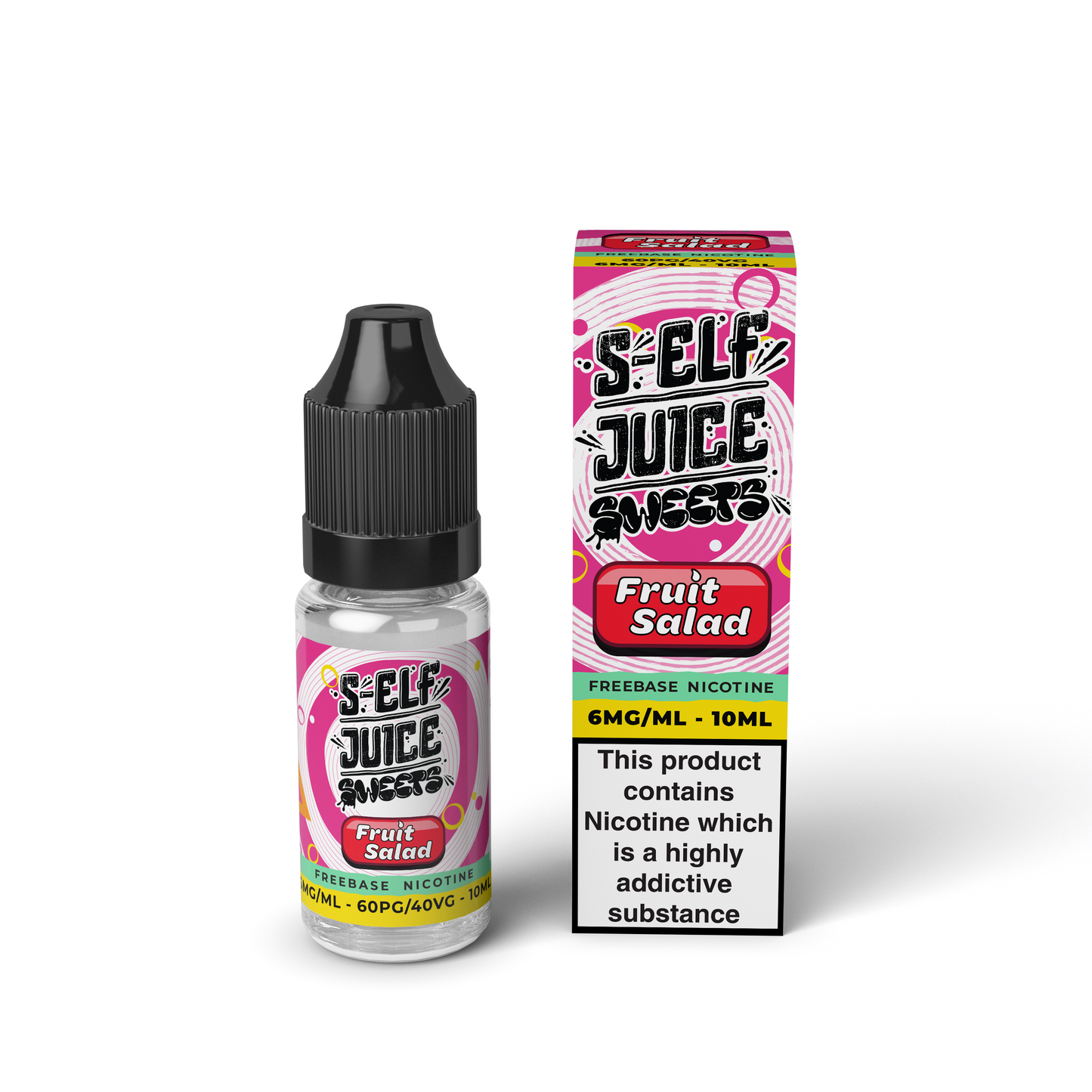 Fruit Salad 10ml HPG High PG Freebase Nicotine Vape E-Liquid UK S-Elf Juice Sweets