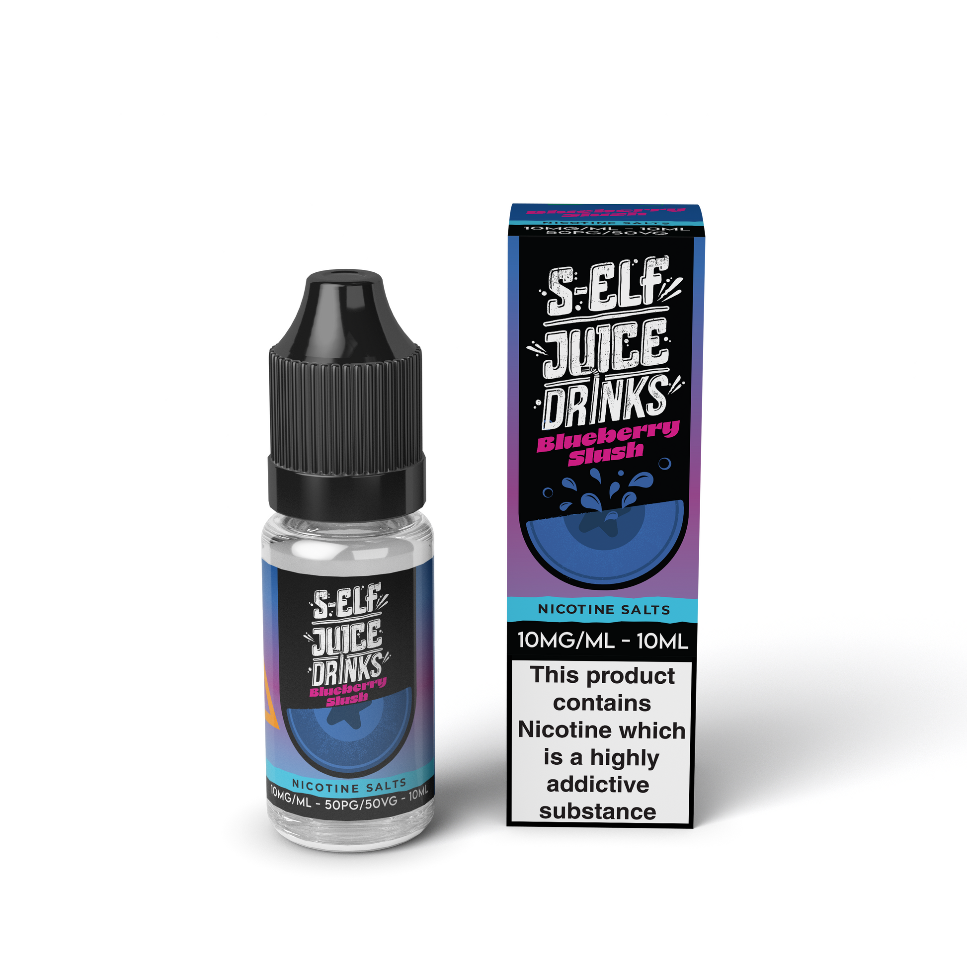 Blueberry Slush 10ml Pack Nicotine Salt Vape E-Liquid UK S-Elf Juice Drinks