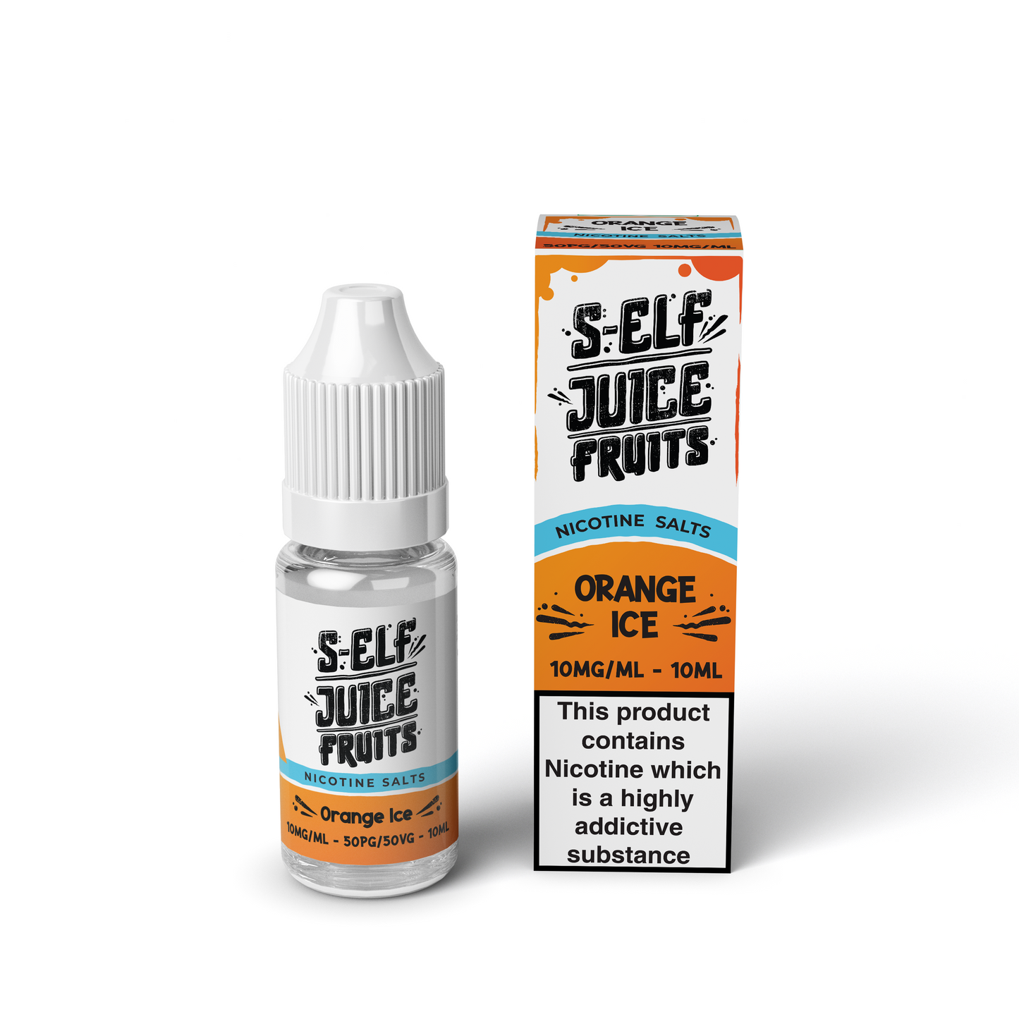 Orange Ice 10ml Pack Nicotine Salt Vape E-Liquid UK S-Elf Juice Fruits