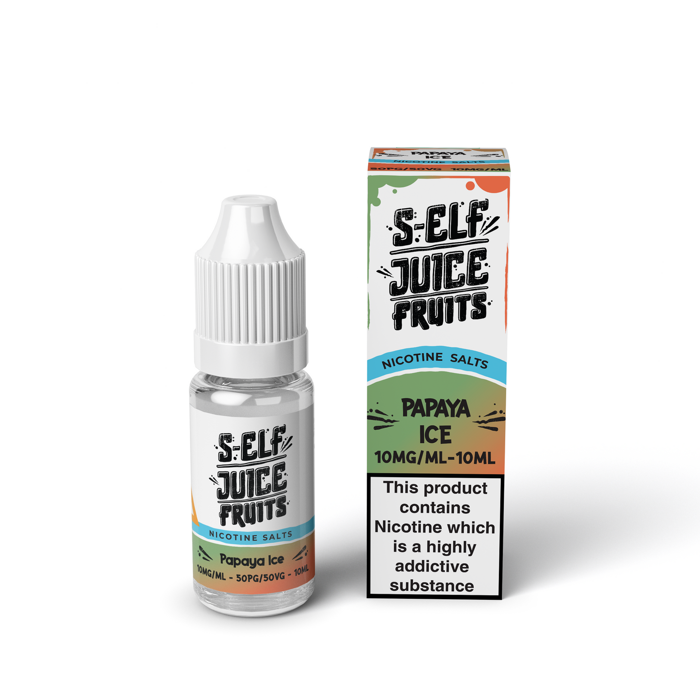 Papaya Ice 10ml Pack Nicotine Salt Vape E-Liquid UK S-Elf Juice Fruits