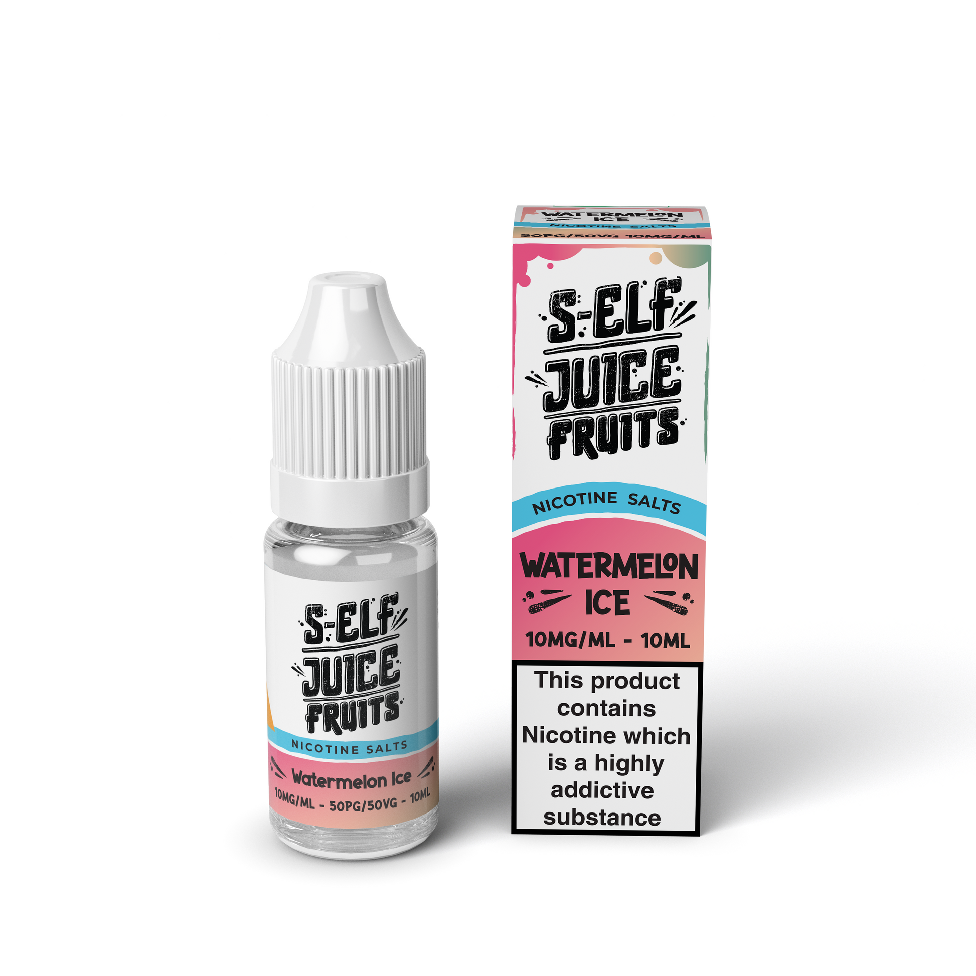 Watermelon Ice 10ml Pack Nicotine Salt Vape E-Liquid UK S-Elf Juice Fruits