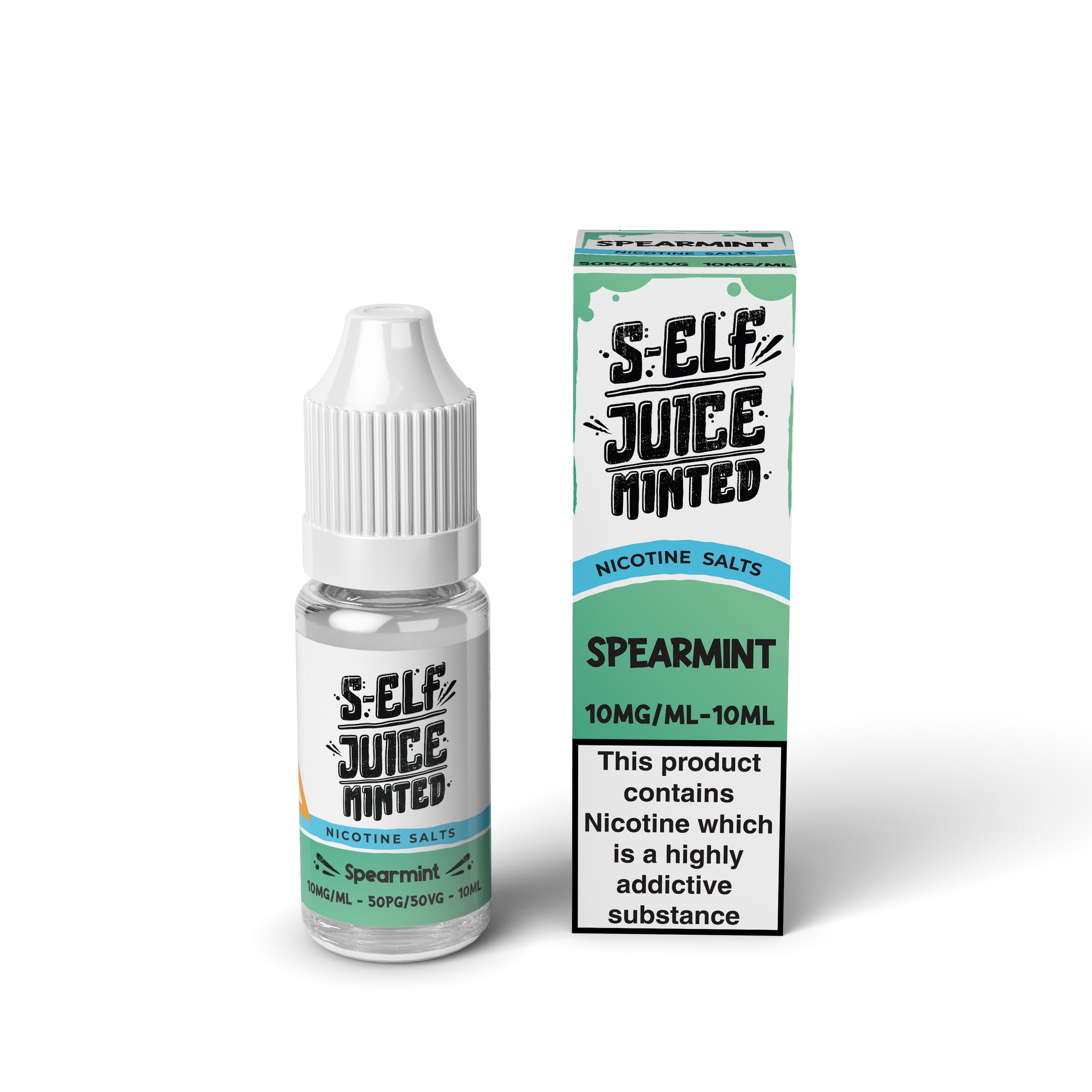 Spearmint 10ml Pack Nicotine Salt Vape E-Liquid UK S-Elf Juice Minted