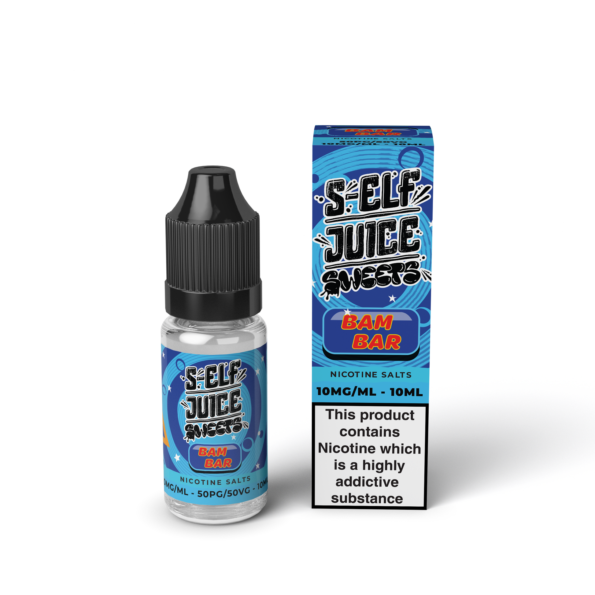 Bam Bar 10ml Pack Nicotine Salt Vape E-Liquid UK S-Elf Juice Sweets