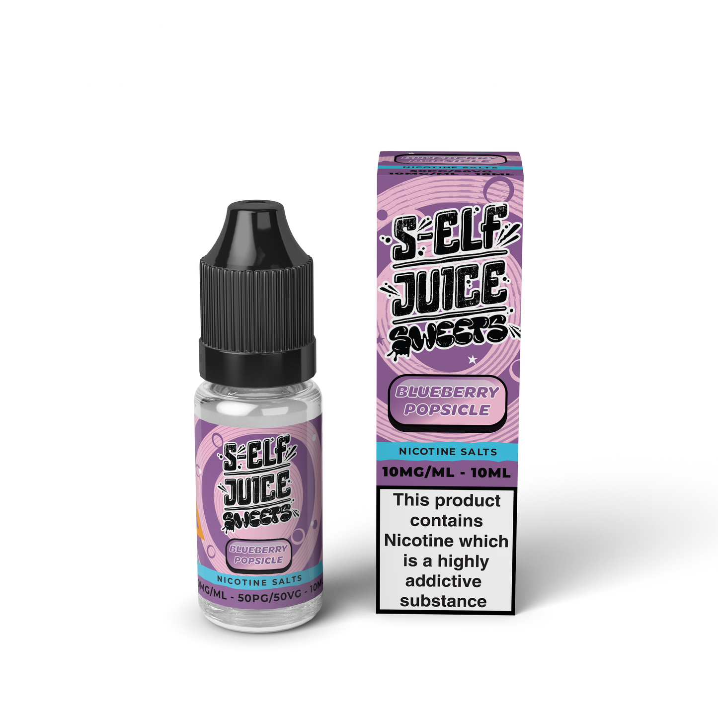 Blueberry Popsicle 10ml Pack Nicotine Salt Vape E-Liquid UK S-Elf Juice Sweets