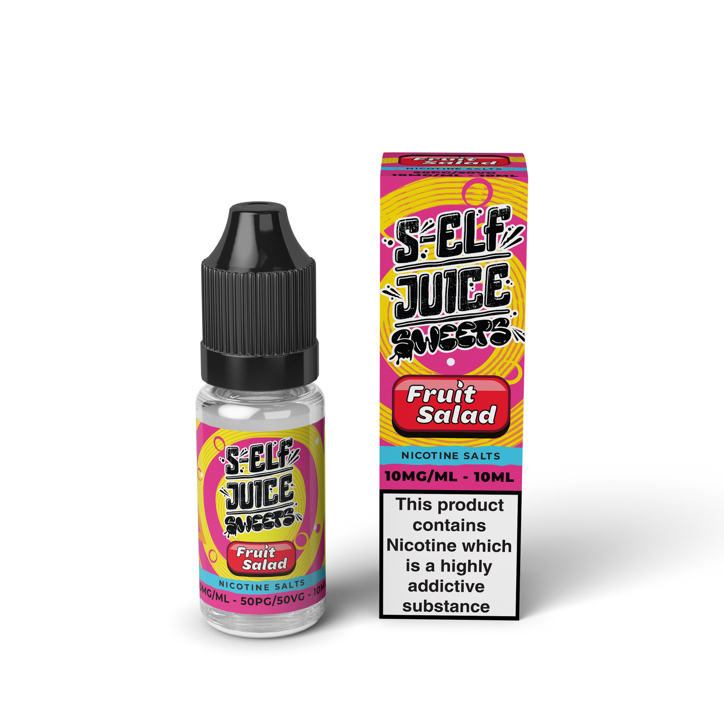 Fruit Salad 10ml Pack Nicotine Salt Vape E-Liquid UK S-Elf Juice Sweets